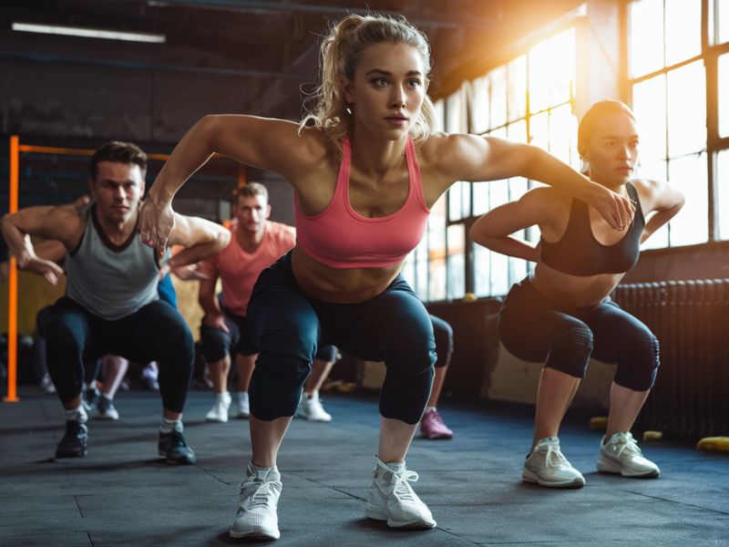 Intense CrossFit training session featuring weighted pull-up exercise