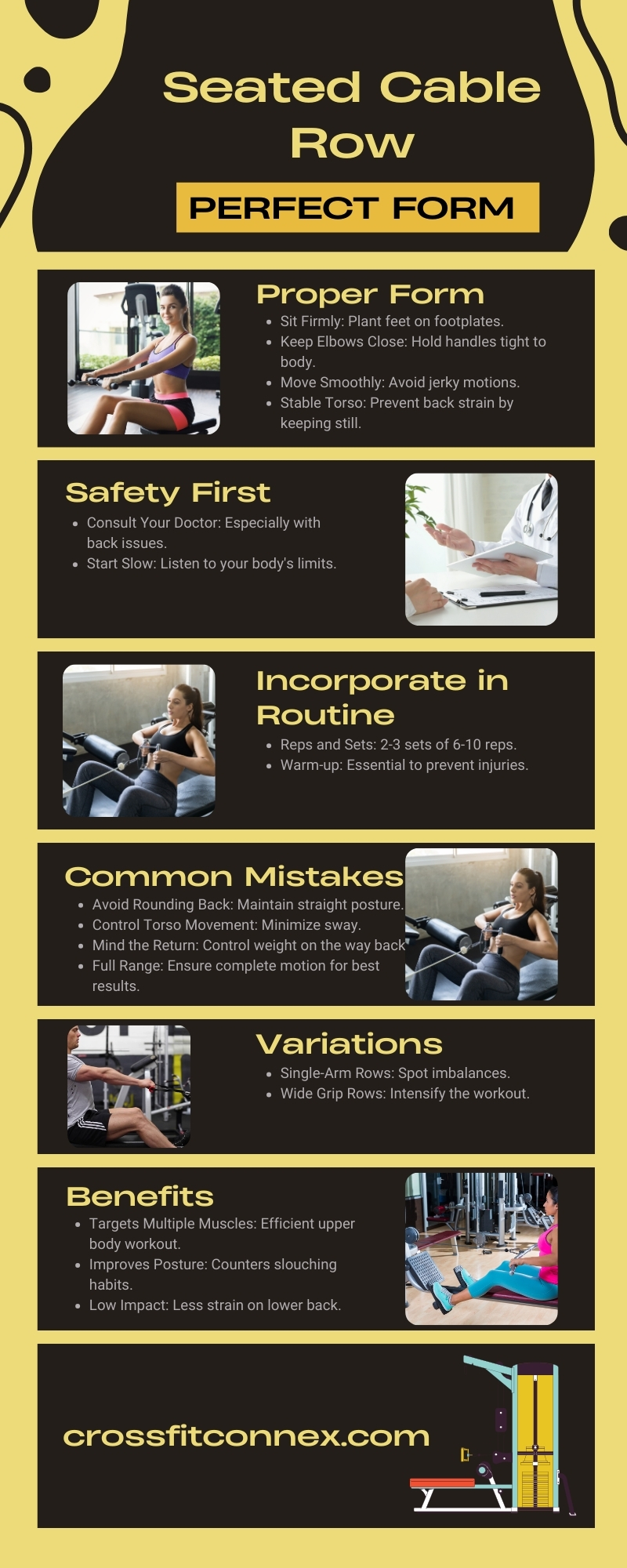 Seated Cable Row Infographic